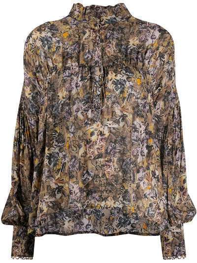 IRO блузка с высоким воротником и цветочным принтом