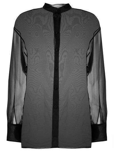 AMI Paris прозрачная блузка с воротником-стойкой