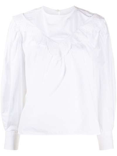 Isabel Marant Étoile блузка с оборками и круглым вырезом