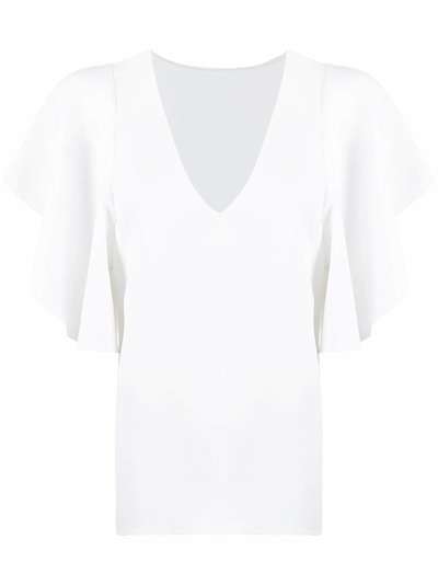Stella McCartney блузка с V-образным вырезом и объемными рукавами