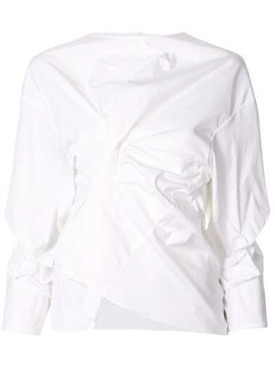 A.W.A.K.E. Mode блузка асимметричного кроя с завязками