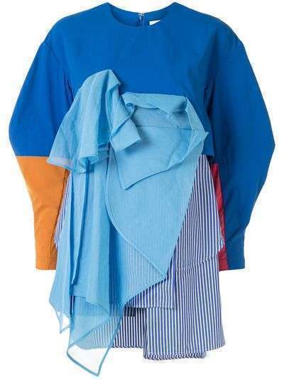 Enföld блузка в стиле колор-блок с драпировкой