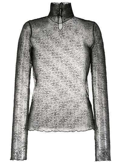 Jonathan Simkhai полупрозрачная блузка из цветочного кружева