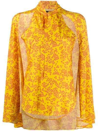 Rokh блузка с цветочным принтом и расклешенными рукавами