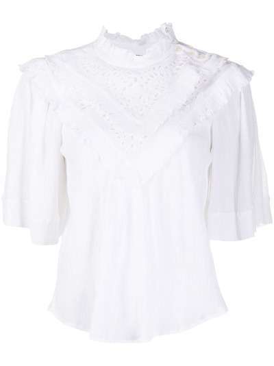 Isabel Marant Étoile блузка Idoa с оборками и вышивкой