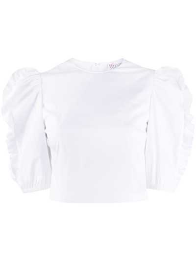 RedValentino укороченная блузка с пышными рукавами