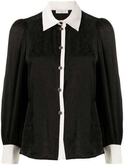 Sandro Paris блузка на пуговицах с контрастной отделкой