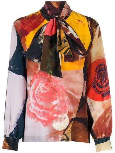 Ports 1961 блузка с бантом и цветочным принтом