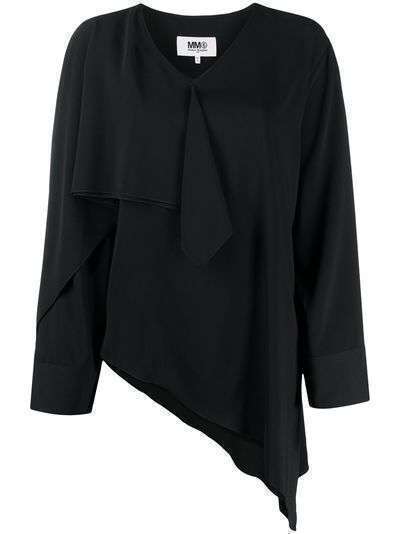 MM6 Maison Margiela блузка асимметричного кроя с оборками