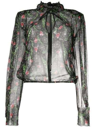 Patrizia Pepe прозрачная блузка с цветочным принтом