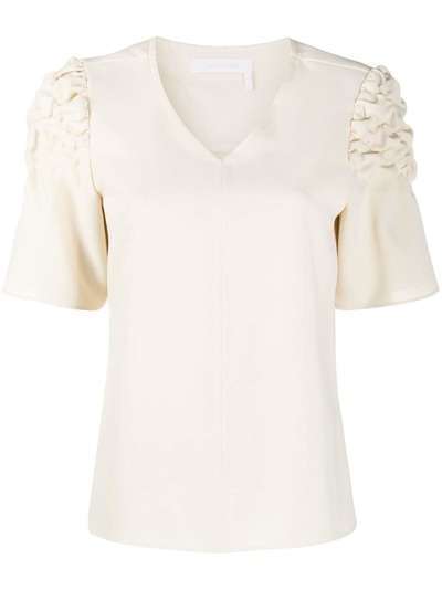 See by Chloé блузка с короткими рукавами и жатой отделкой