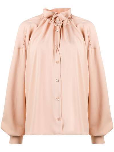 MM6 Maison Margiela блузка со сборками и высоким воротником