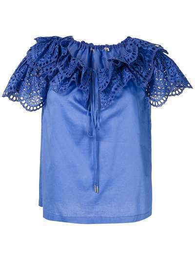 Reinaldo Lourenço блузка с кружевными оборками