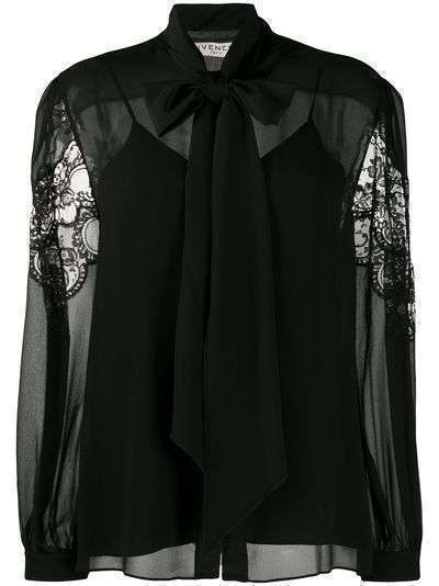Givenchy кружевная блузка с бантом