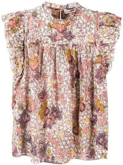 Ulla Johnson блузка с короткими рукавами и цветочным принтом
