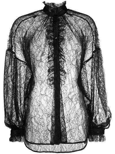 MSGM кружевная блузка с оборками