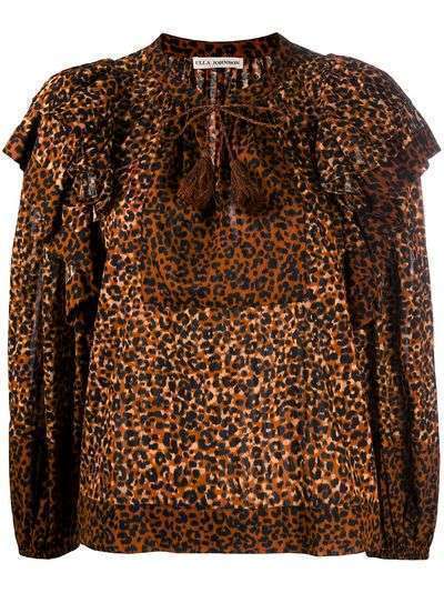 Ulla Johnson блузка Carissa с леопардовым принтом
