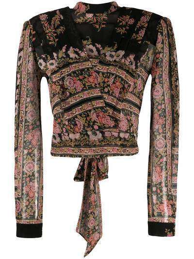 Etro шифоновая блузка с цветочным принтом