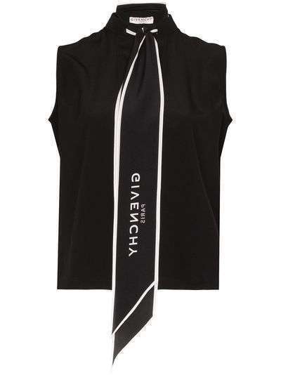 Givenchy блузка с шарфом и логотипом