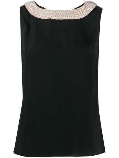 Boutique Moschino блузка с искусственный жемчугом