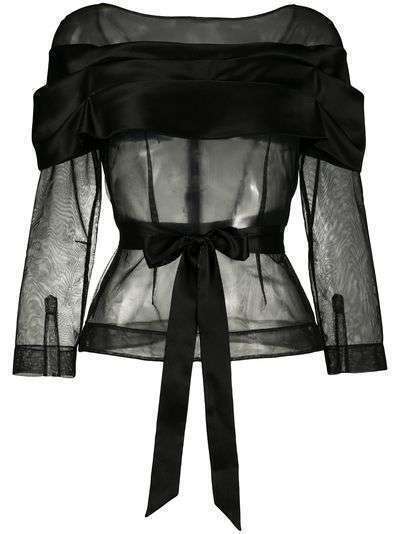Simone Rocha полупрозрачная блузка с поясом