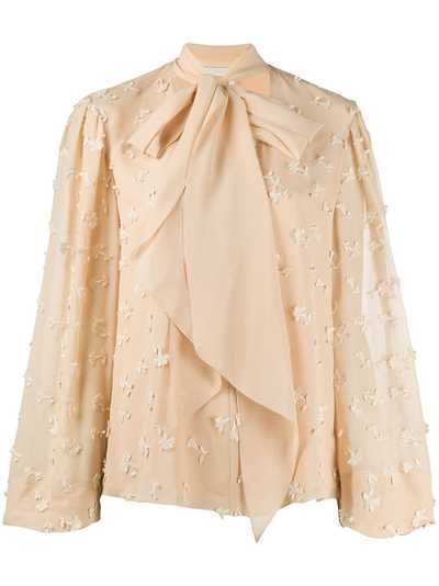 Chloé блузка с цветочной вышивкой