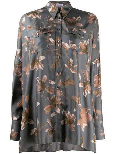 Brunello Cucinelli блузка оверсайз с цветочным принтом