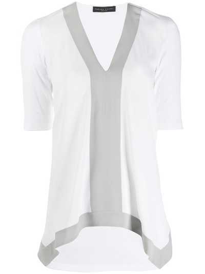 Fabiana Filippi блузка в стиле колор-блок с V-образным вырезом