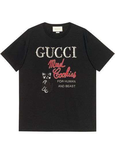 Gucci футболка с вышивкой Mad Cookies