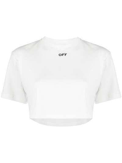 Off-White укороченная футболка с логотипом