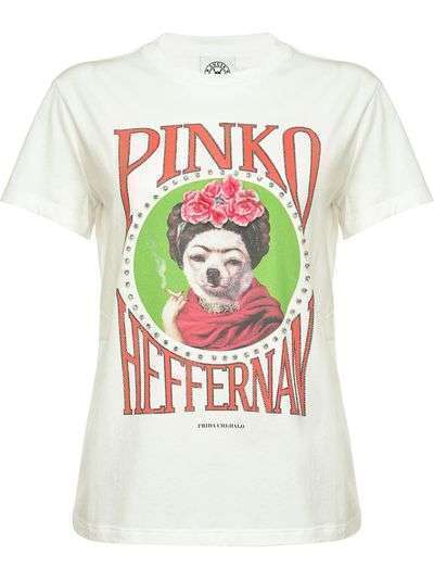 Pinko футболка с графичным принтом и заклепками