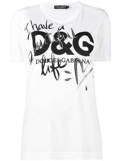Dolce & Gabbana футболка 'I Have A Beautiful Life'