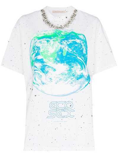Christopher Kane футболка Ecosexual с кристаллами на воротнике