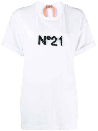 Nº21 футболка с декорированным логотипом