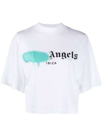 Palm Angels футболка с высоким воротником и логотипом