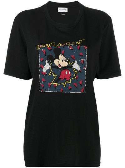 Saint Laurent футболка с принтом Mickey Mouse