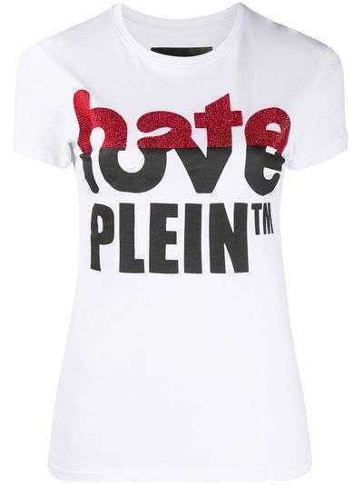 Philipp Plein футболка Love Plein со стразами