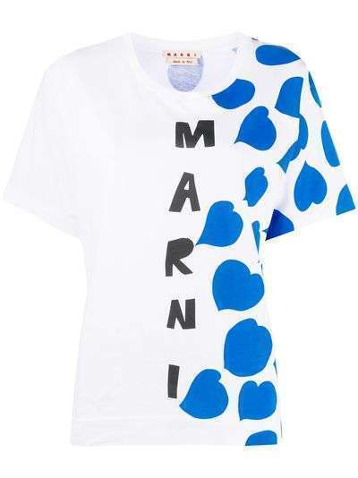 Marni футболка с графичным принтом и логотипом