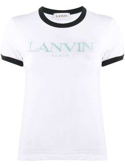 LANVIN футболка с короткими рукавами и вышитым логотипом