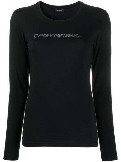 Emporio Armani футболка с длинными рукавами и стразами