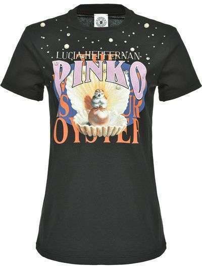Pinko футболка с графичным принтом и заклепками