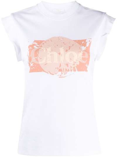 Chloé футболка узкого кроя с логотипом