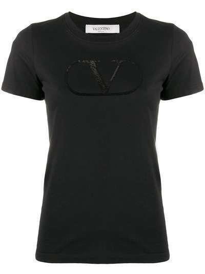 Valentino футболка с логотипом VLogo из пайеток