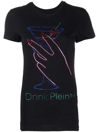 Philipp Plein футболка Neon Drink со стразами