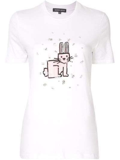 Markus Lupfer футболка Bunny с пайетками и кристаллами