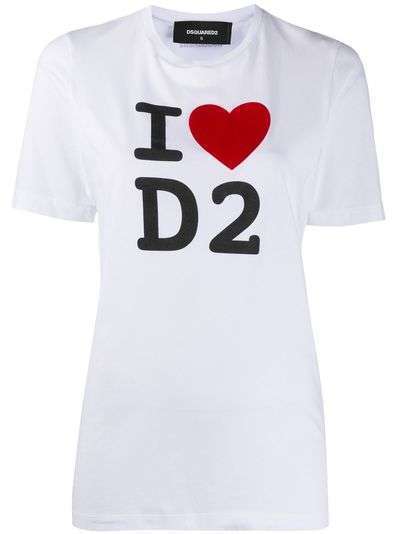 Dsquared2 футболка с принтом I Heart D2