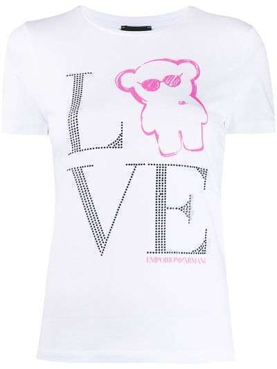 Emporio Armani декорированная футболка Love