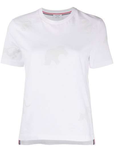 Thom Browne футболка с короткими рукавами и анималистичным принтом