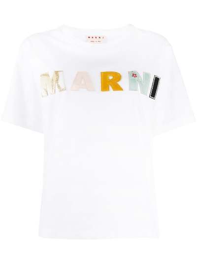 Marni футболка с короткими рукавами и вышитым логотипом