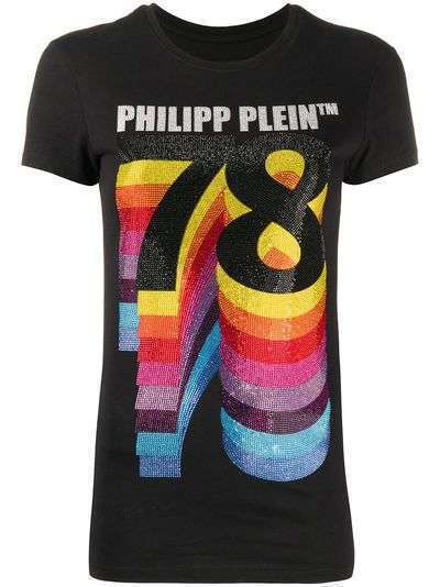 Philipp Plein декорированная футболка с принтом 78